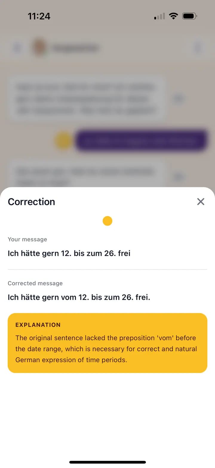 Fluedy-App: Lektionsansicht für Goethe B2 Prüfungsvorbereitung